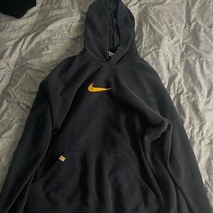 Blue and yellow Nike hoodie for men